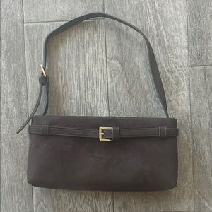 Abercrombie Brown Suede Belted Shoulder Bag